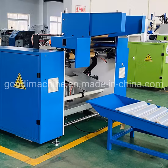 Máquina de rebobinagem de filme estirável industrial totalmente automática Rebobinador de filme aderente de grau alimentício